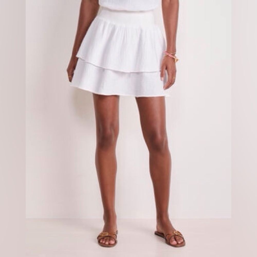Vineyard Vines Crisp White Tiered Mini Skirt NWT